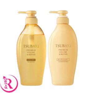 ست شامپو و نرم‌کننده حجم‌دهنده و ترمیم‌کننده تسوباکی طلایی 450ml