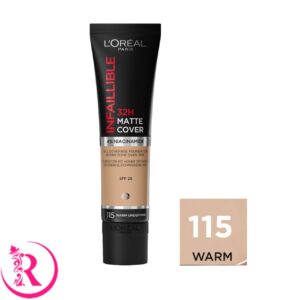 کرم پودر لورال اینفالیبل 32 ساعته مات کاور شماره 115 Warm Undertone – پوشش مات و سبک
