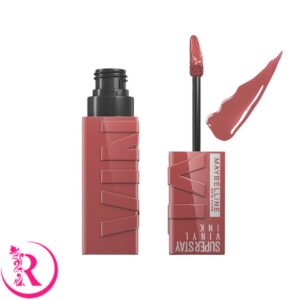 رژ لب مایع براق میبلین سوپر استی رنگ 35 Cheeky | لب صورتی مرجانی